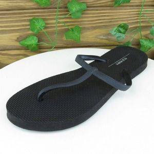 Old Navy Women Thong Shoes Black‎ Synthetic Slip On Size 9 Medium (B, M)